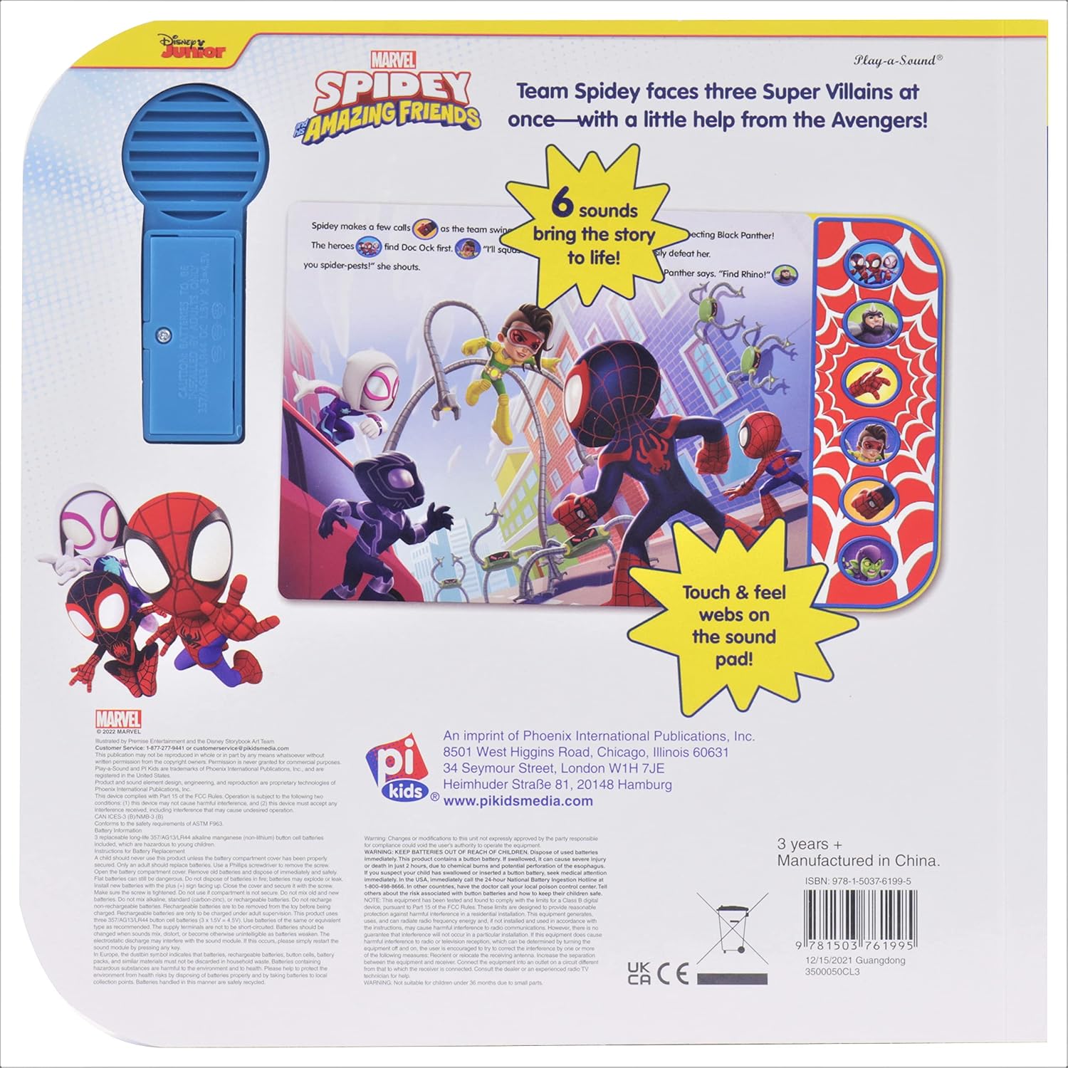 Detalle 2 de Disney Jr. Marvel Spidey and His Amazing Friends: Spidey to the Rescue Sound Book