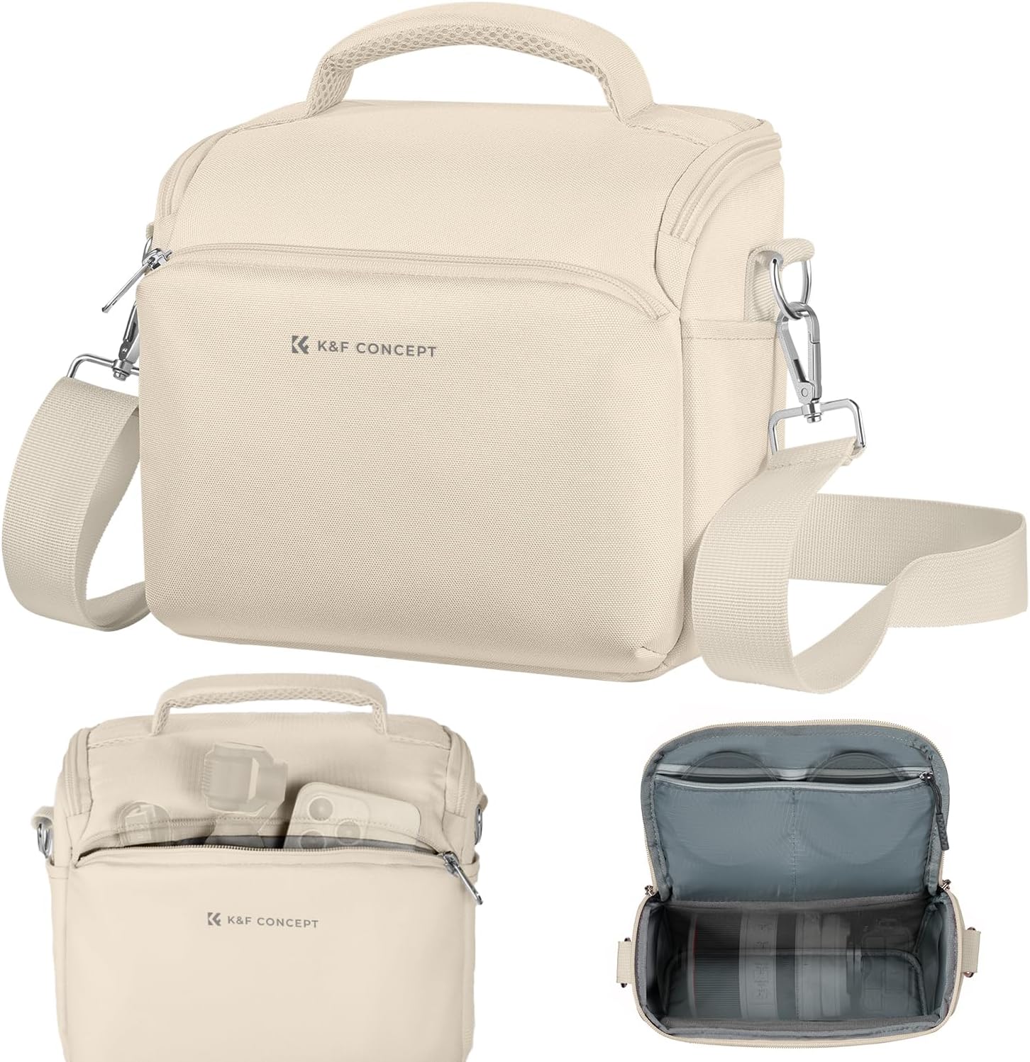 Detalle de K&F CONCEPT borsa per fotocamera piccola a tracolla crossbody con tracolla regolabile