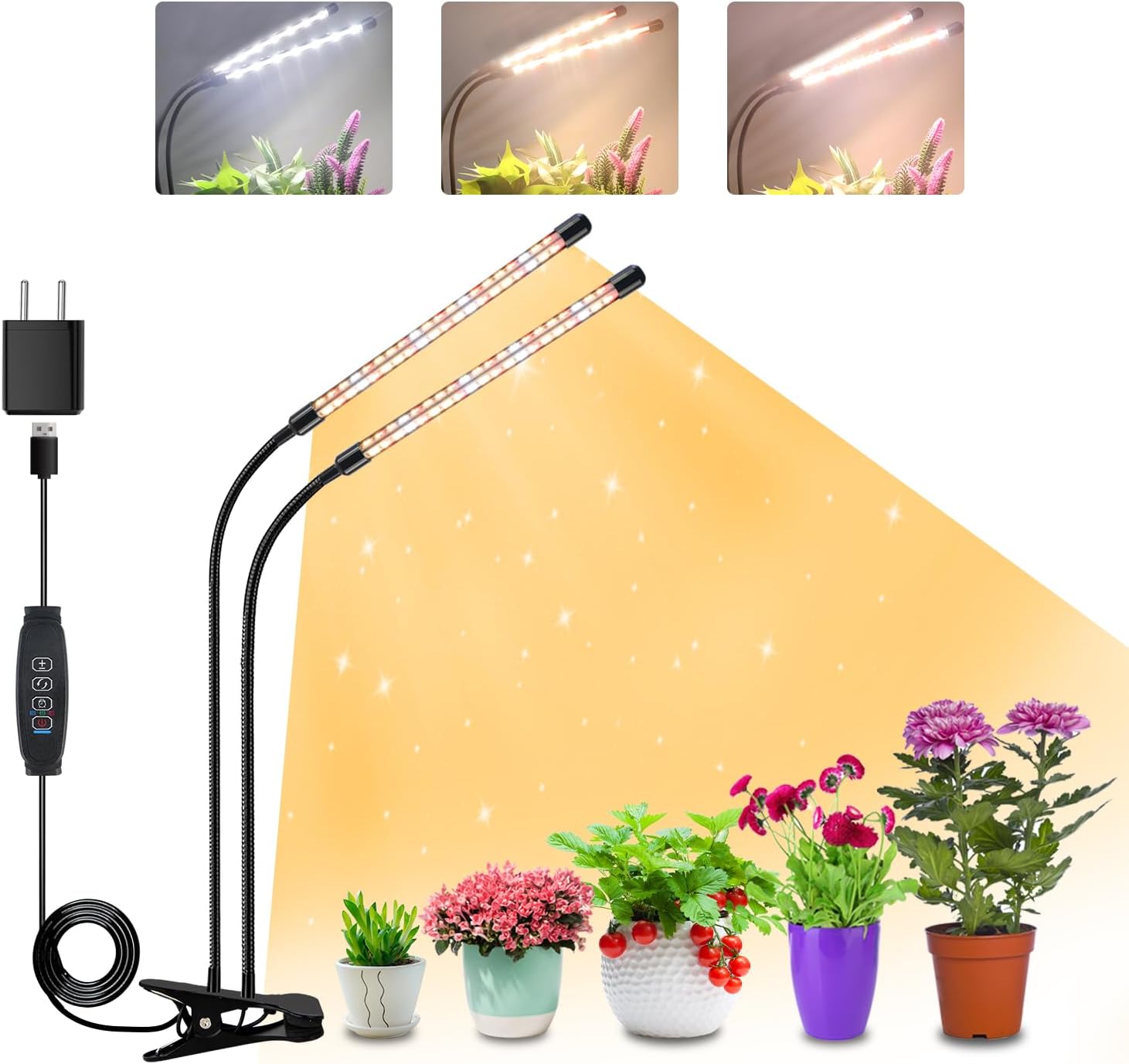 Detalle de Niello Lampe pour Plantes 2 têtes 160LED