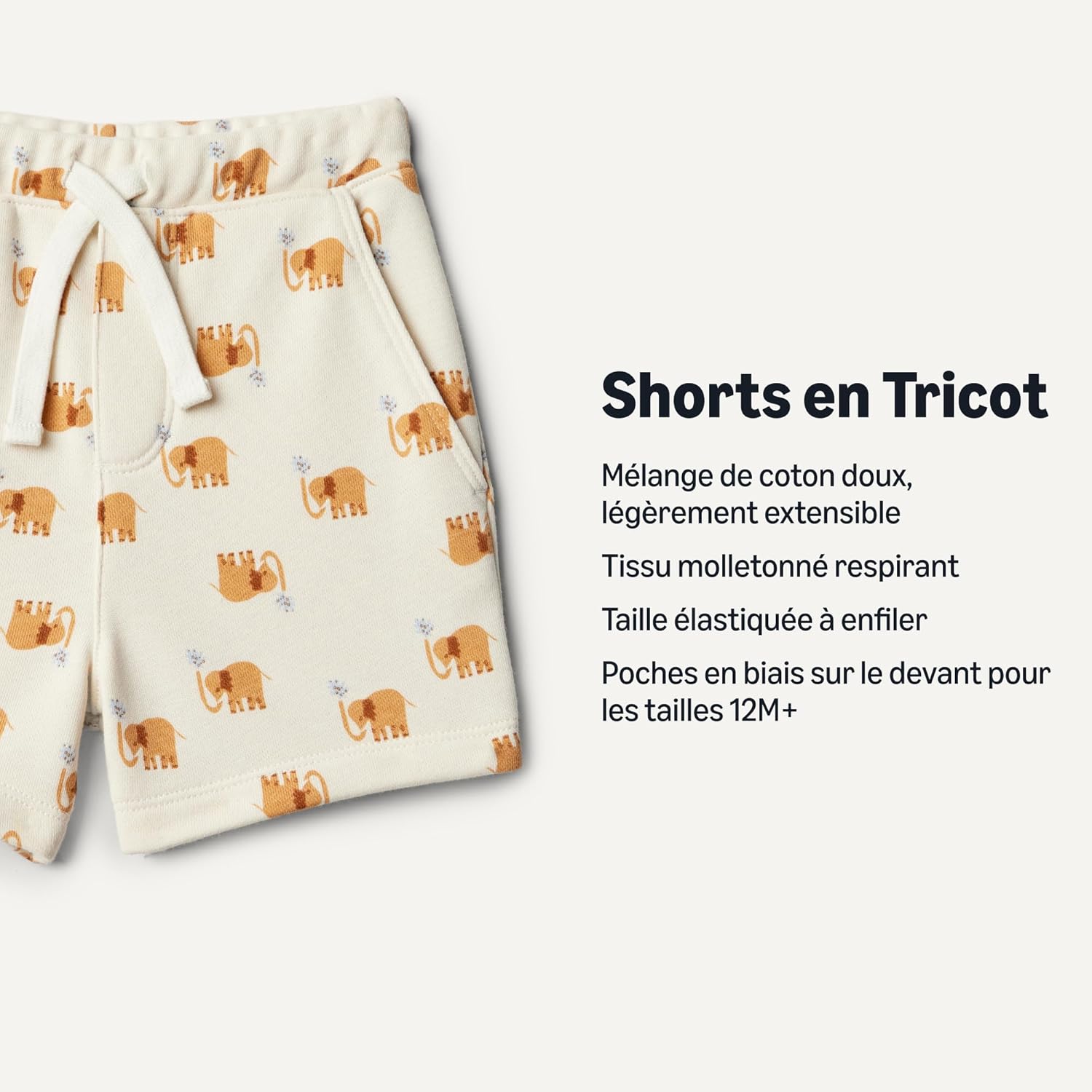 Detalle de Amazon Essentials x Sofia Grainge Short à enfiler en maille et tissu éponge – Lot de 2 (garçon, 12M et 3 ans)