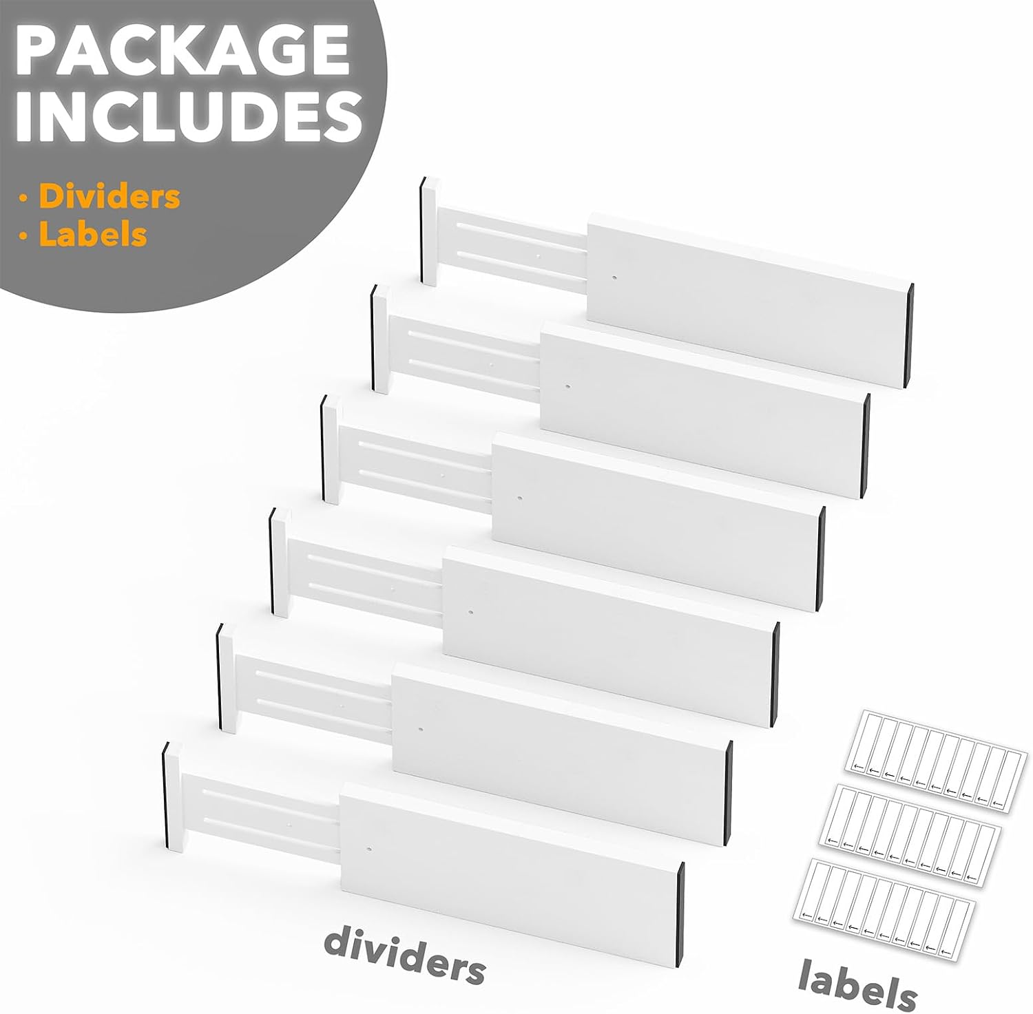 Thumbnail 6 de SpaceAid 14ZZB-62ZG-6SW Bamboo Drawer Dividers, 6-Pack, 12.5–17 in.