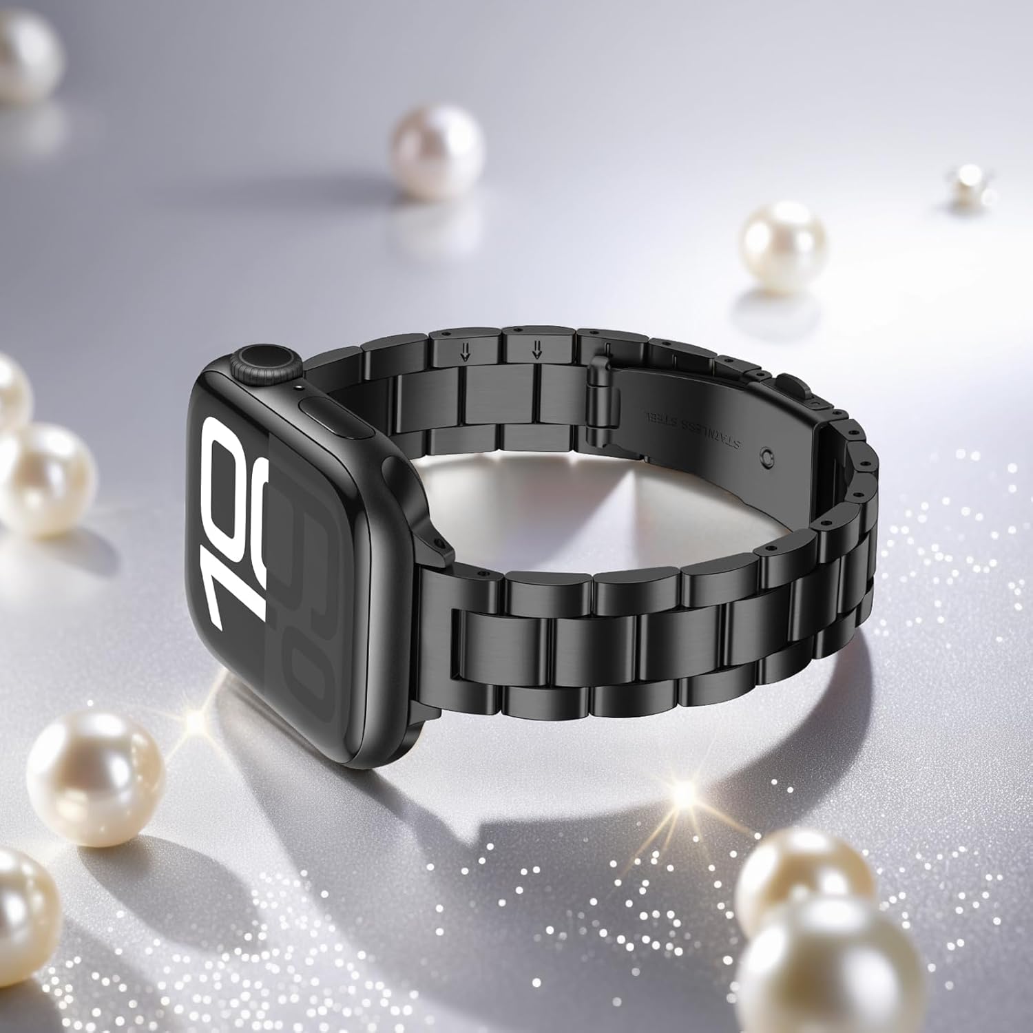 Thumbnail 5 de Anlinser Metallarmband für Apple Watch – Dünnes Edelstahlarmband 14 mm Breite, kompatibel mit 38–42 mm Serien