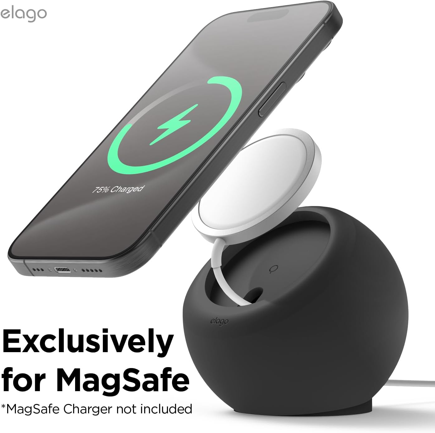 Thumbnail 2 de elago MS2 Supporto di Ricarica Wireless: stand da scrivania compatibile MagSafe per iPhone 17/16/15/14/13/12 (caricatore non incluso) nero