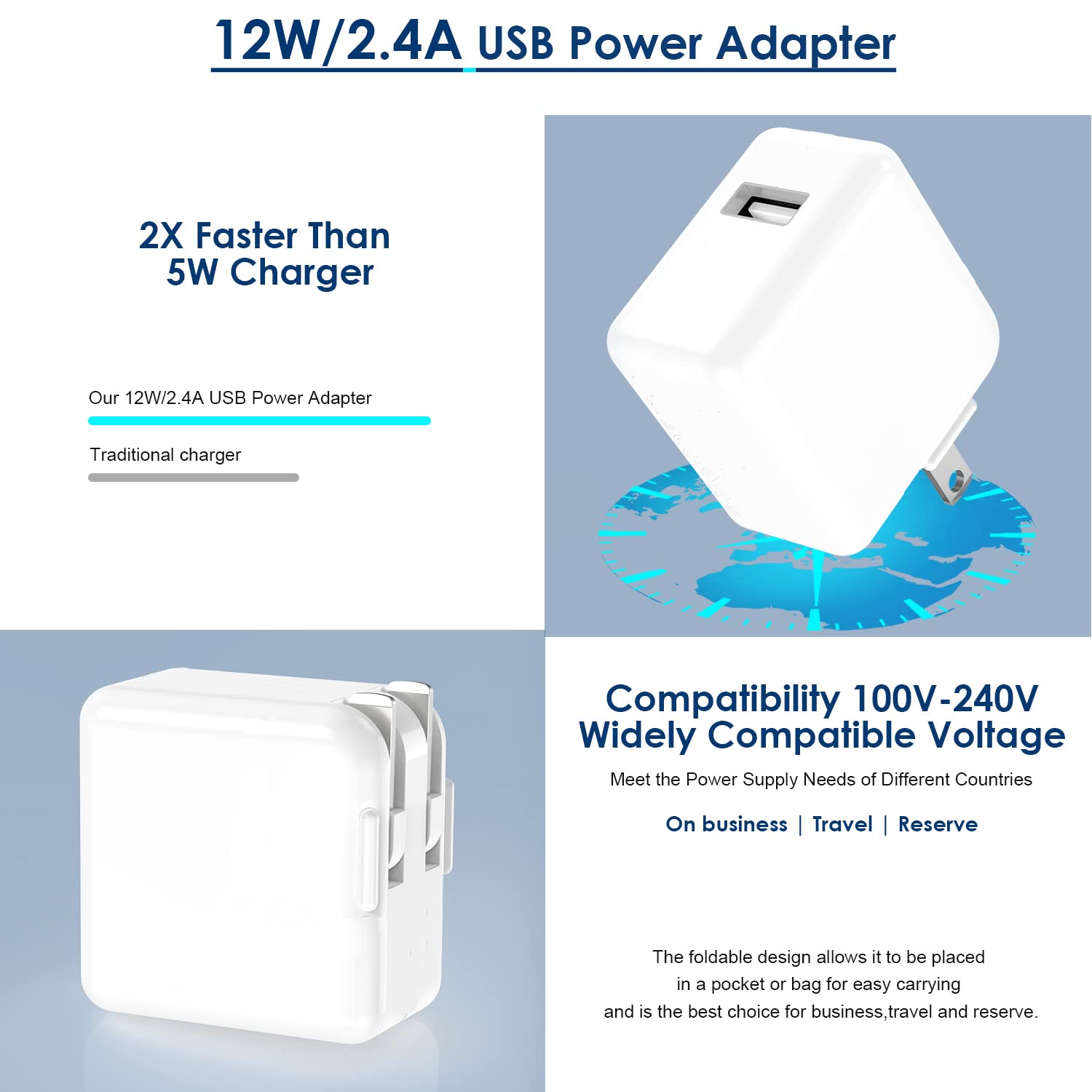 Detalle 2 de Apple iPad Charger 12W with 6.6ft Lightning cable