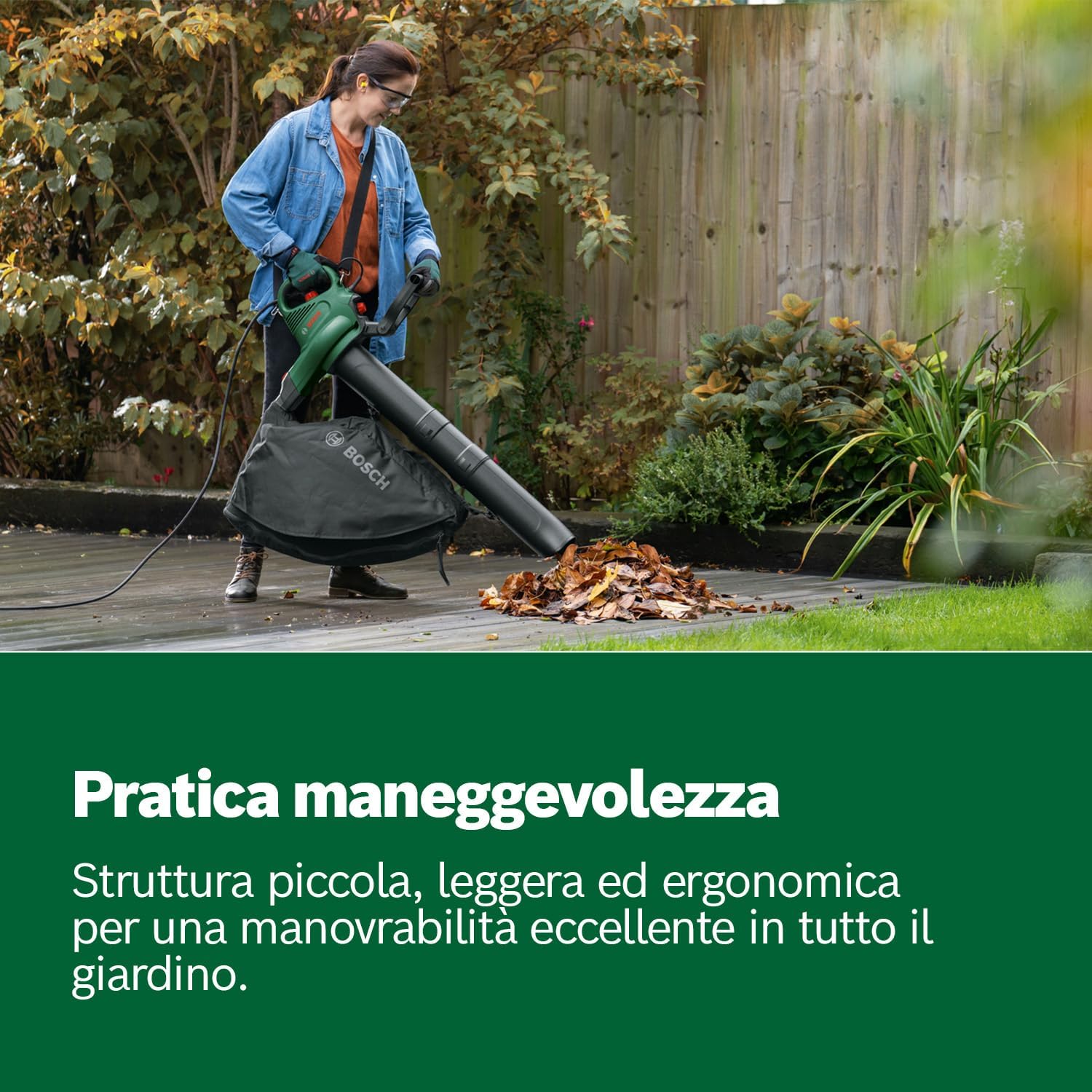 Thumbnail 4 de Bosch UniversalGardenTidy 3000 3 in 1 soffiatore/aspiratore elettrico da 3000 W con sacco 50 L, verde