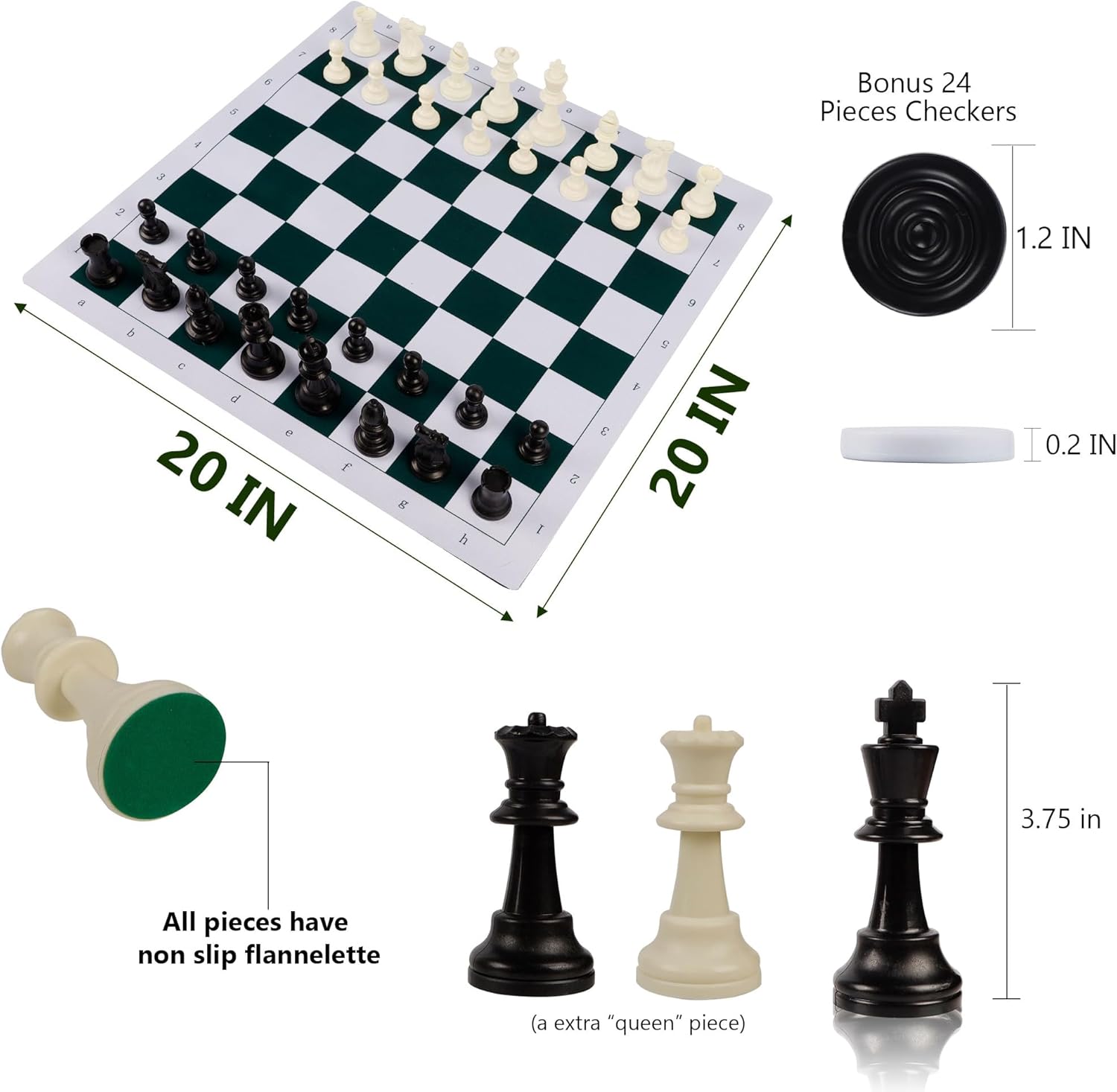 Detalle de Juegoal 20" Portable Chess Set 🎲