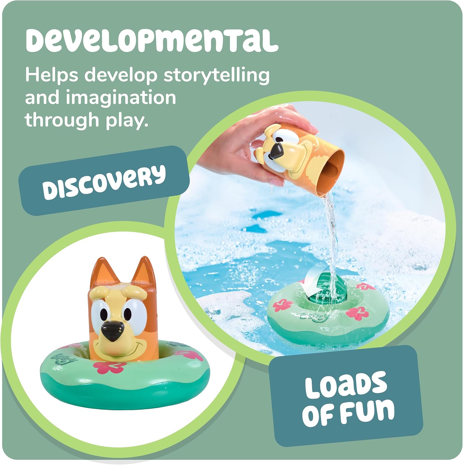 Thumbnail 5 de Tomy Toomies Bouées de Bain Bingo (Bluey) – jouet verseur avec roue à eau pour bébé dès 18 mois