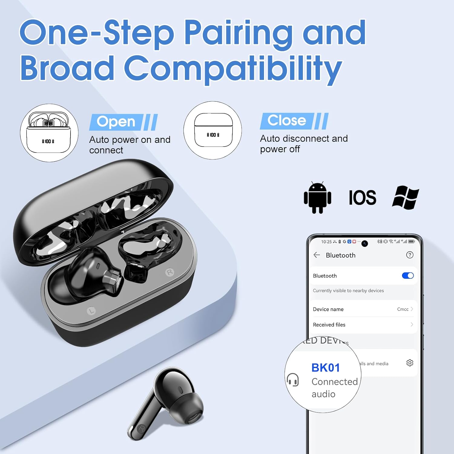 Thumbnail 5 de Thunelec Wireless Earbuds with Bluetooth 5.4 and IP7 Waterproofing