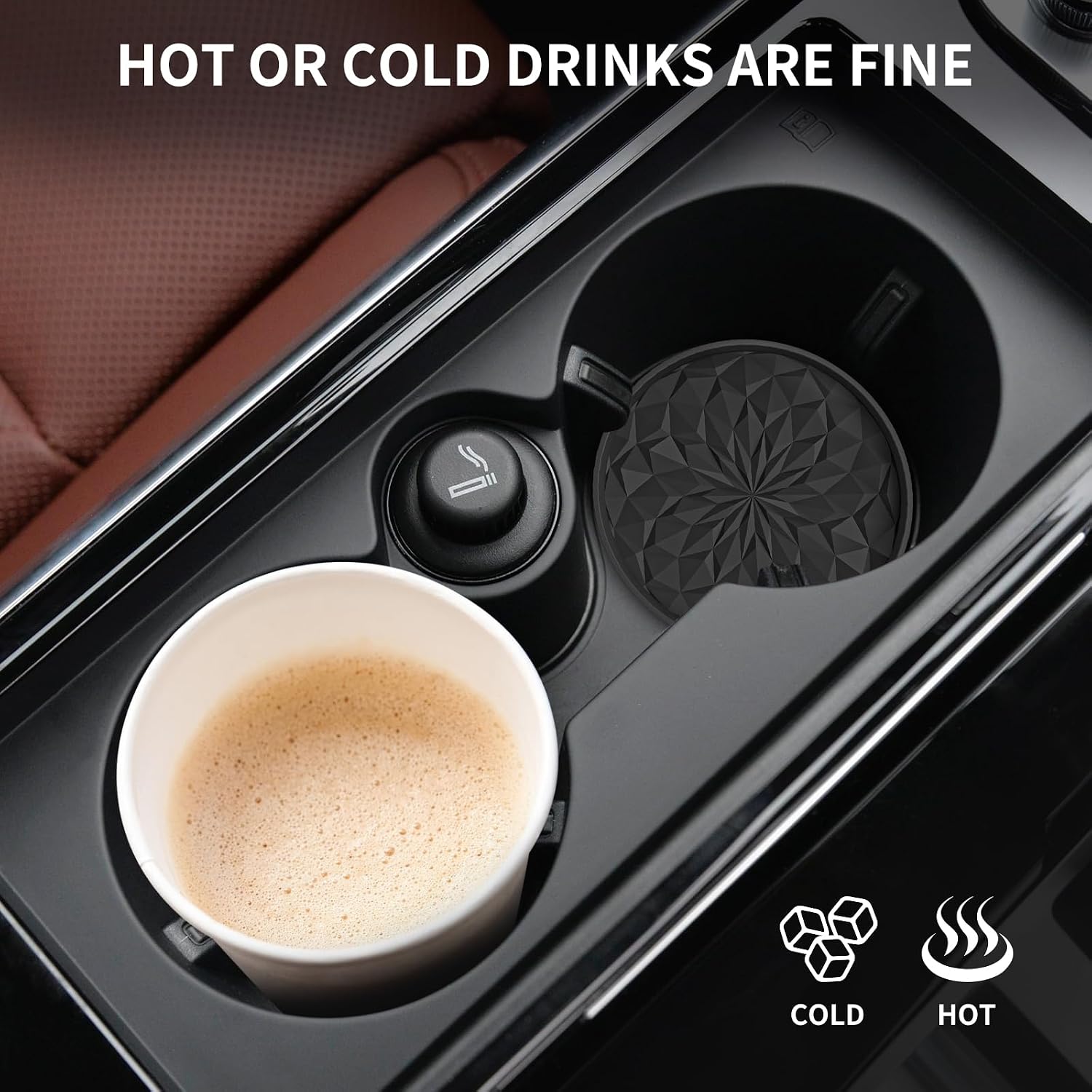 Thumbnail 4 de STLIAN Car Coasters for Cup Holders (4 Pack) – 2.75in Silicone, Non-Slip, Black