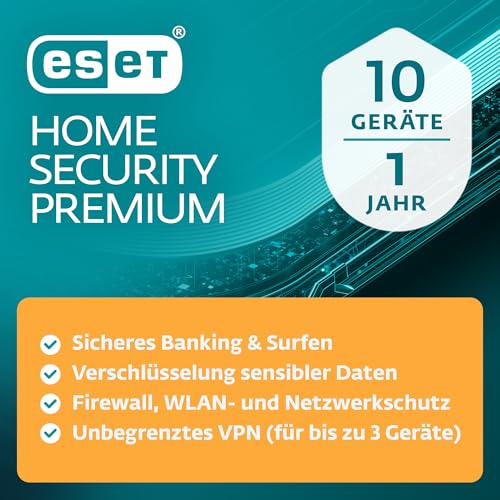 Detalle de ESET HOME Security Premium 2026 – Schutz für bis zu 10 Geräte (1 Jahr) mit VPN, Verschlüsselung und Privatsphäre