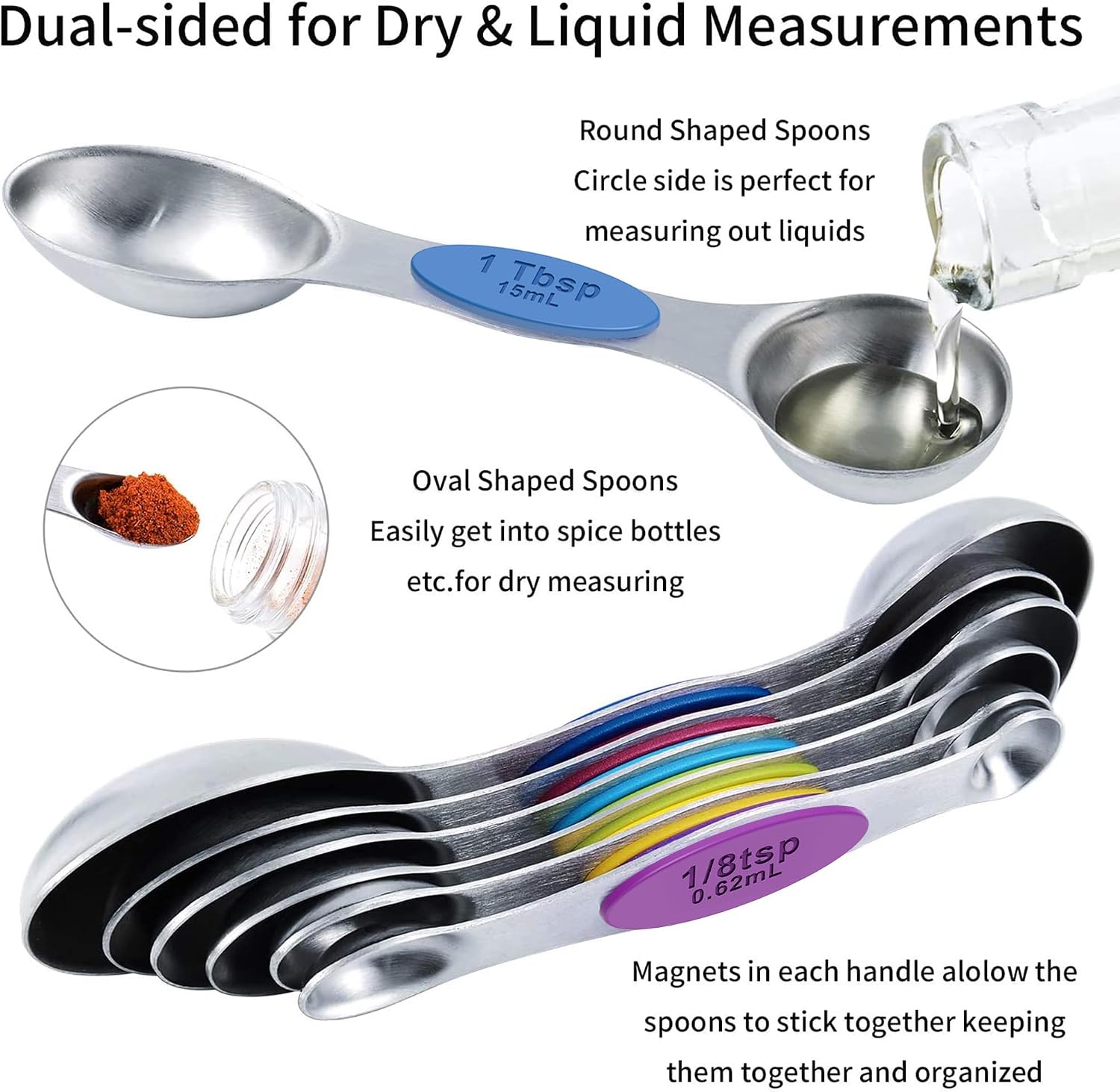 Detalle de TILUCK Measuring Cups and Spoons Set 12 🥄