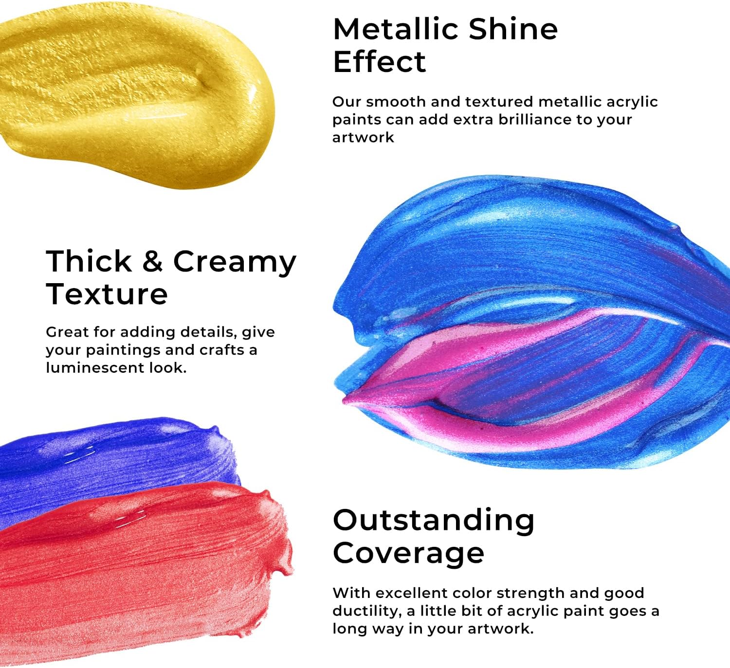 Detalle 2 de ARTFLY Metallic Acrylfarben Set 24 Farben