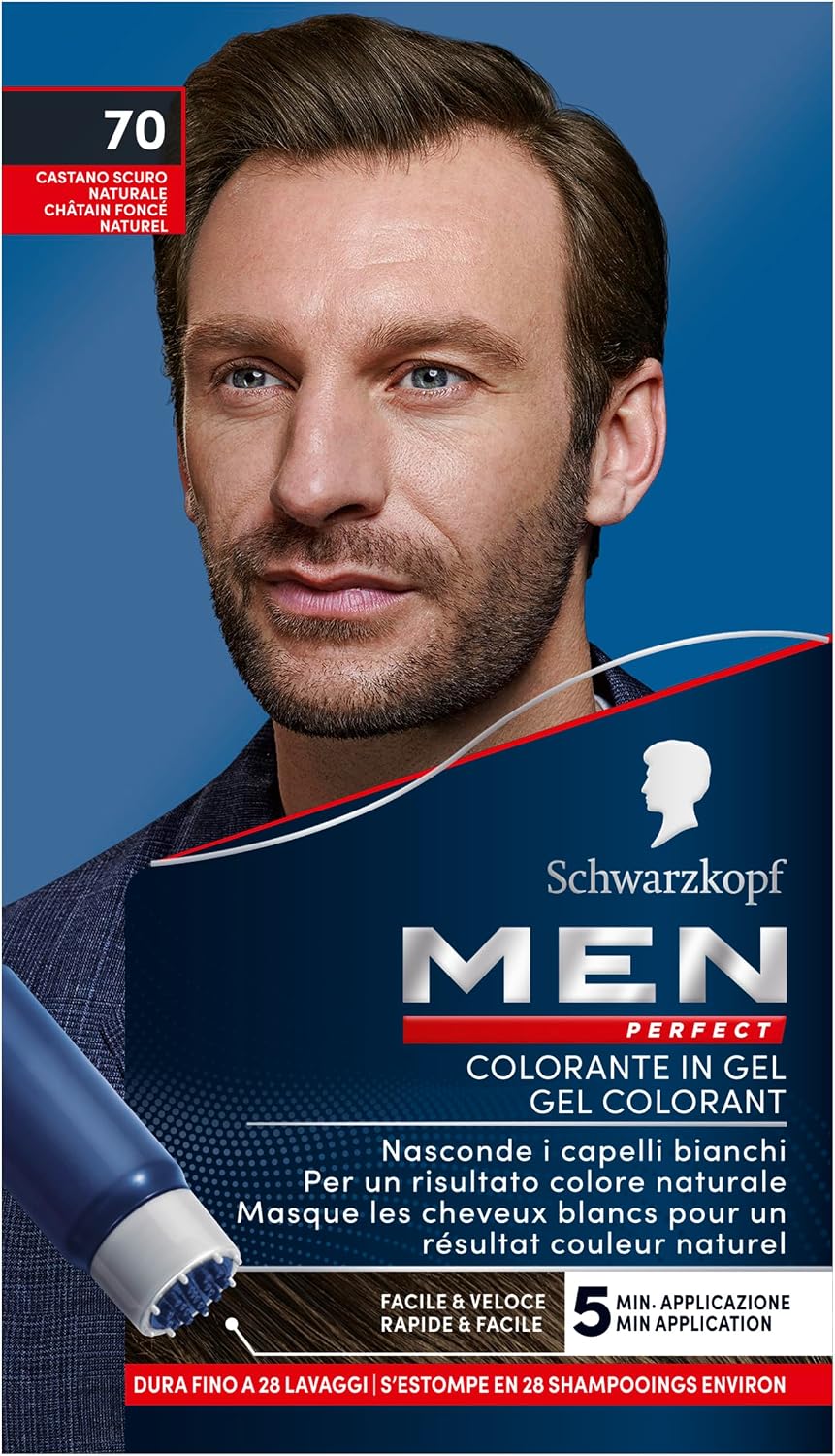Detalle 2 de Schwarzkopf Men Perfect Tinta Colorante in Gel – Castano Scuro Naturale 70