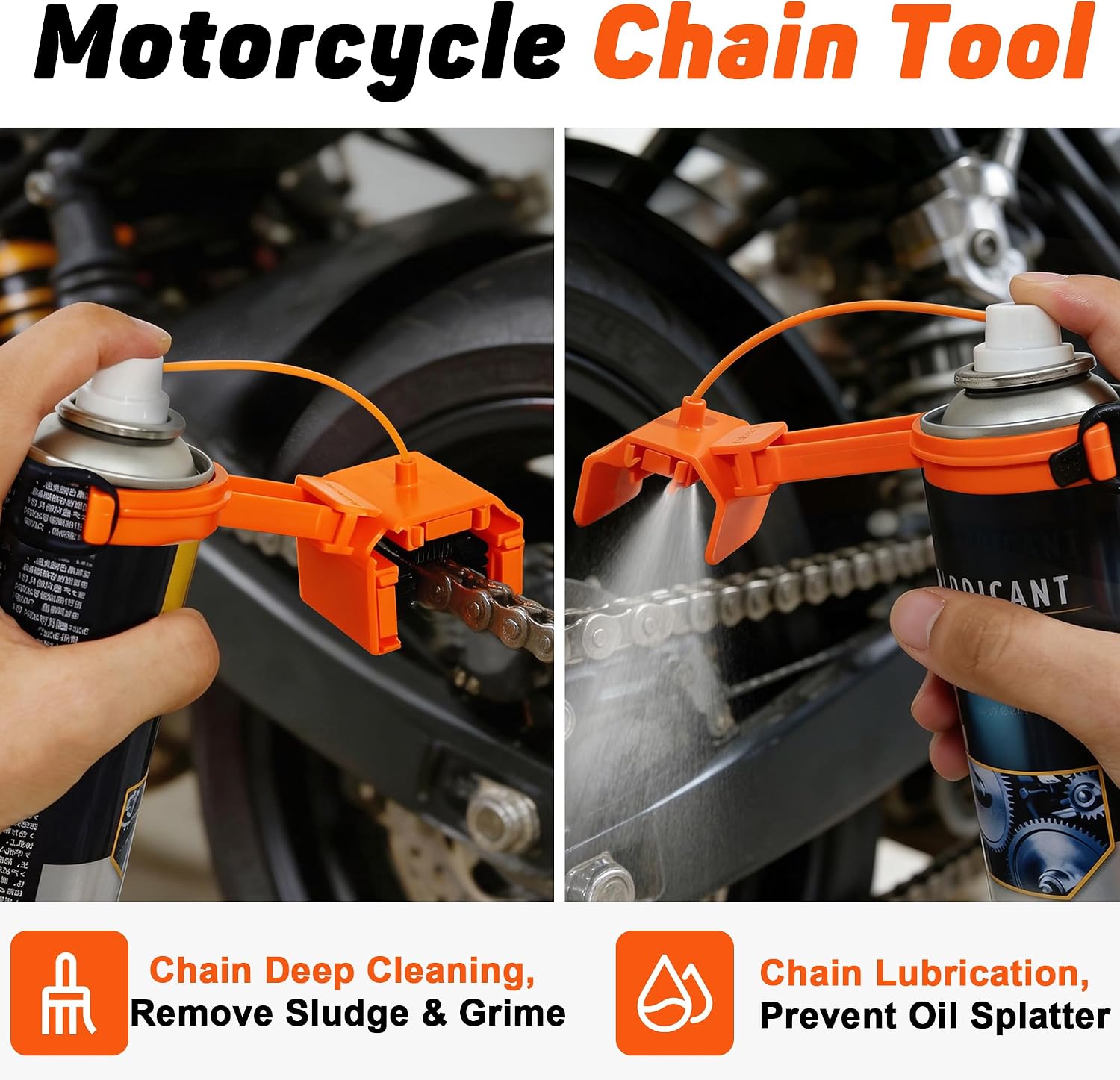 Detalle de Motorcycle Chain Cleaner and Lubrication Kit for 428, 520, 525 and 530 Chains