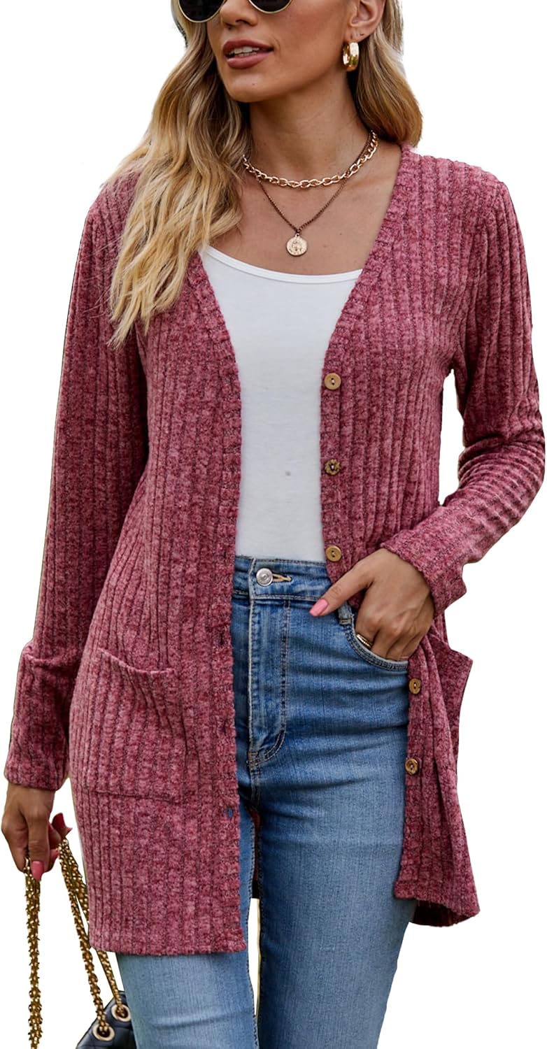Thumbnail 6 de Famulily Women's Long Sleeve Open Front Cardigan with Pockets