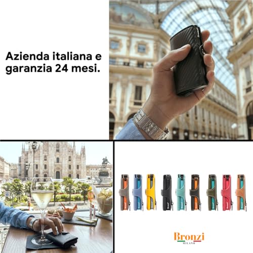 Thumbnail 7 de Bronzi Portafoglio Uomo Slim Piccolo: Portafoglio RFID in fibra di carbonio o pelle, design italiano