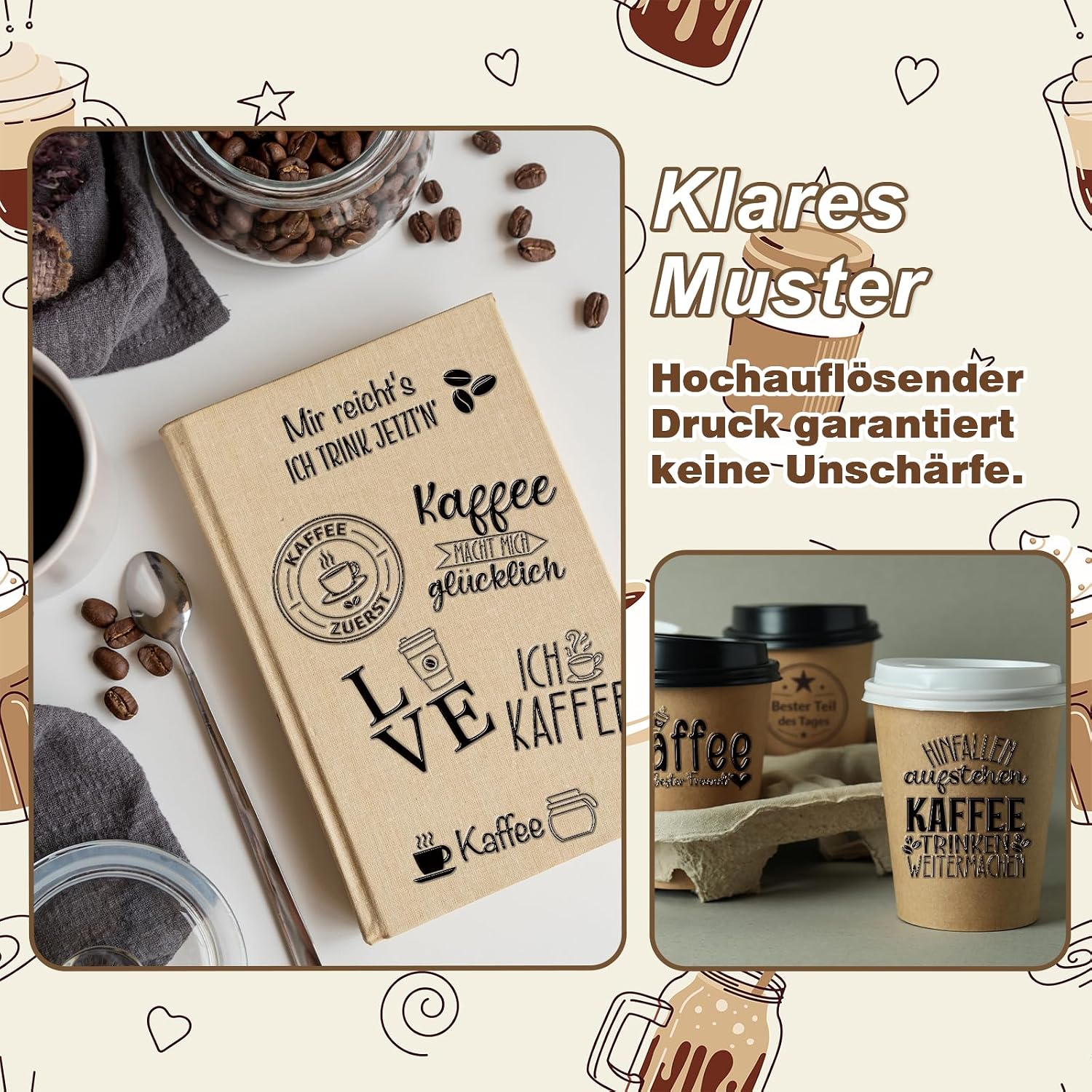 Thumbnail 5 de Rub-On Sticker Set Kaffee & Barista Sprüche – Abreibebilder für Glas, Keramik & Holz
