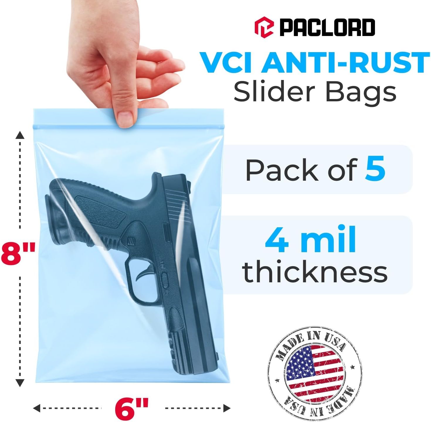 Detalle de VCI Reclosable Poly Bags, 6" x 8