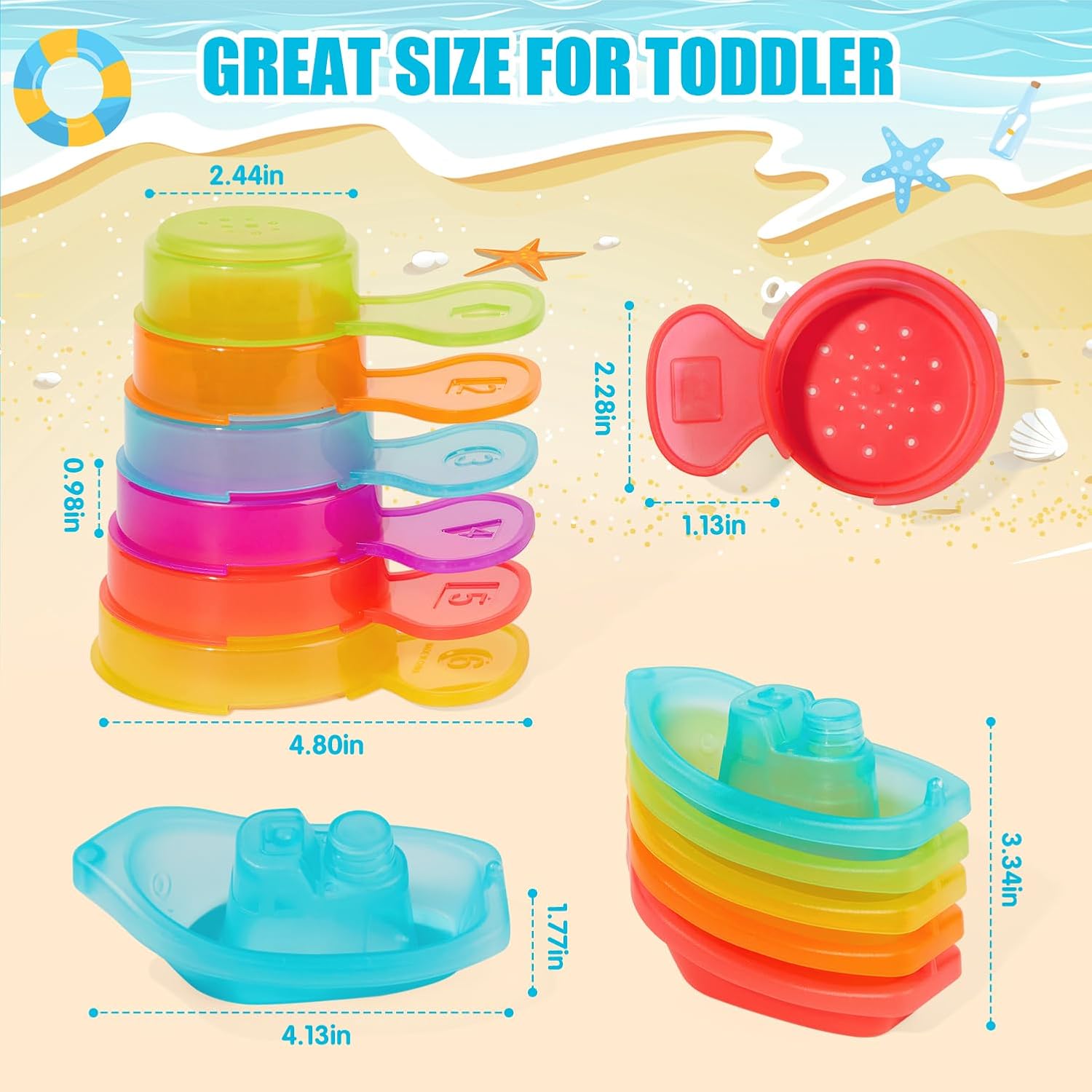 Thumbnail 4 de Baby Bath Toys for 1–4 Year Olds: 11-Piece Mold-Free Water Play Set
