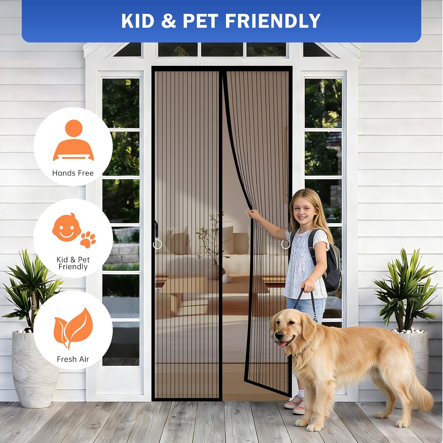 Thumbnail 5 de JIANJIAO Zanzariera Magnetica per Porte 90x190 cm – chiusura automatica, ventilata e resistente al vento