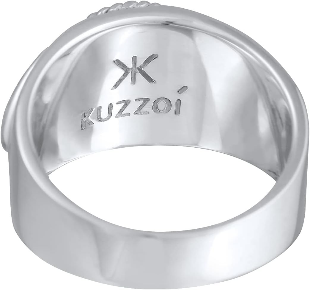 Detalle 2 de Kuzzoi Siegelring Herrenring mit Howlith (10 mm) und 925 Sterling Silber – oval, vintage, Ringgröße 60–66