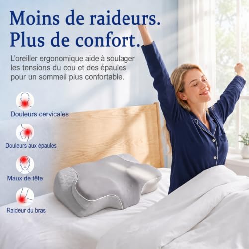 Thumbnail 2 de CloudNook Oreiller Ergonomique Cervical – Coussin mémoire de forme pour soutien de la nuque