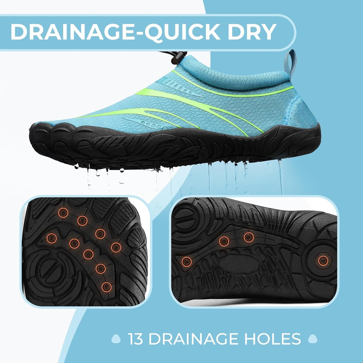 Detalle de Mishansha Unisex Badeschuhe – atmungsaktives Mesh, wasserdichte Aquaschuhe Gr. 36–46