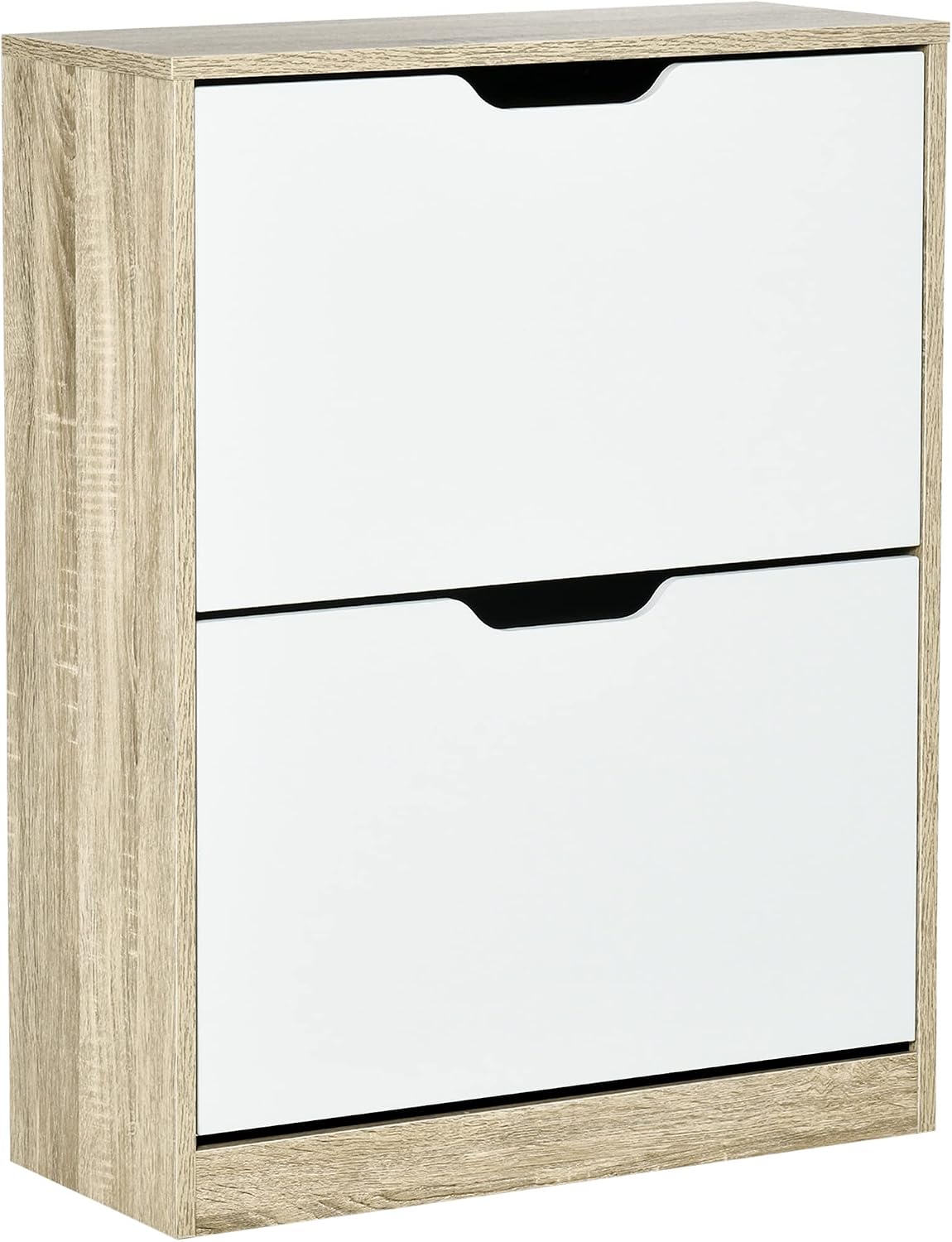Detalle de HOMCOM Zapatero Estrecho 8 pares Roble