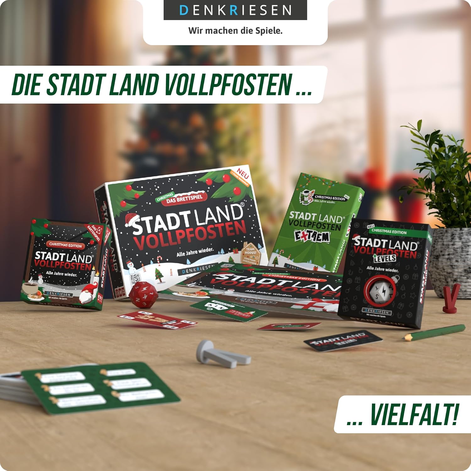 Thumbnail 5 de DENKRIESEN Stadt Land VOLLPFOSTEN® – Christmas Edition „Alle Jahre wieder“ (A3) Weihnachtsspiel