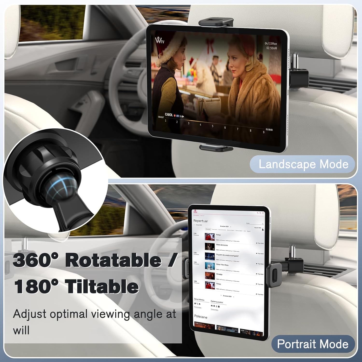 Thumbnail 1 de FINTIE Tablet Halterung Auto (Universal) – 360° drehbar für Geräte 6–13 Zoll