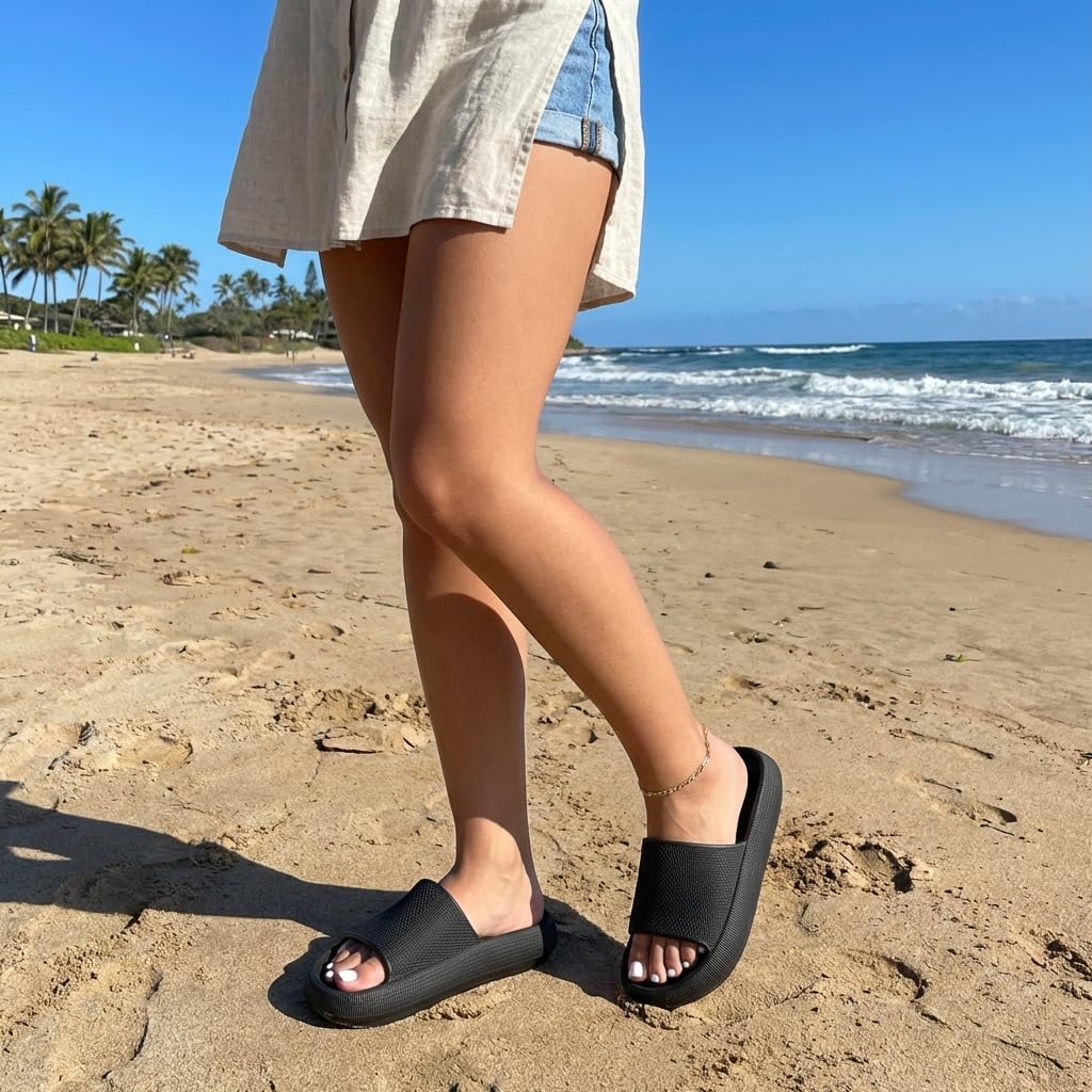 Thumbnail 5 de CUSHIONAIRE Feather EVA Slides 1 Pair 👡