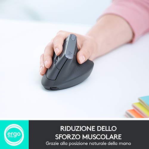 Detalle 2 de Logitech MX Vertical Wireless: ergonomia avanzata e precisione per la giornata lavorativa