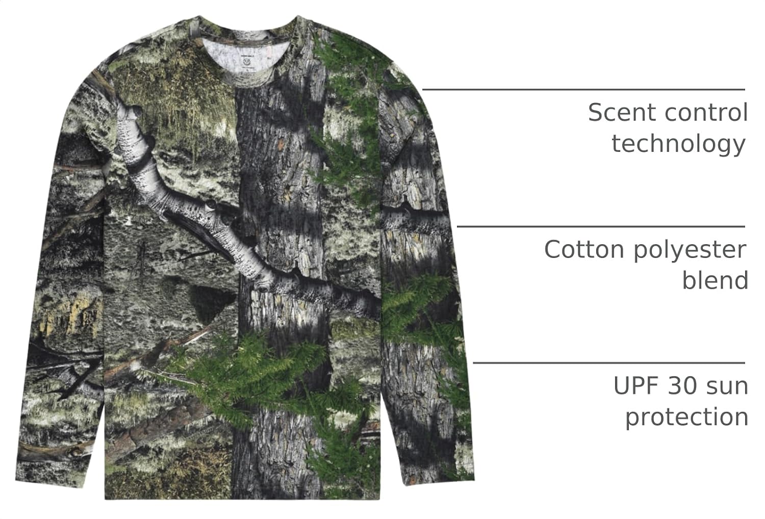 Detalle de Mossy Oak Long-Sleeve Hunting Shirt Cotton Blend
