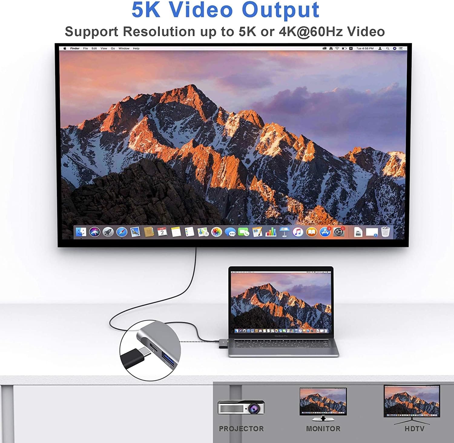 Detalle de Selore&S-Global UC2205 6-in-1 USB-C Hub for MacBook, 100W PD, SD/microSD