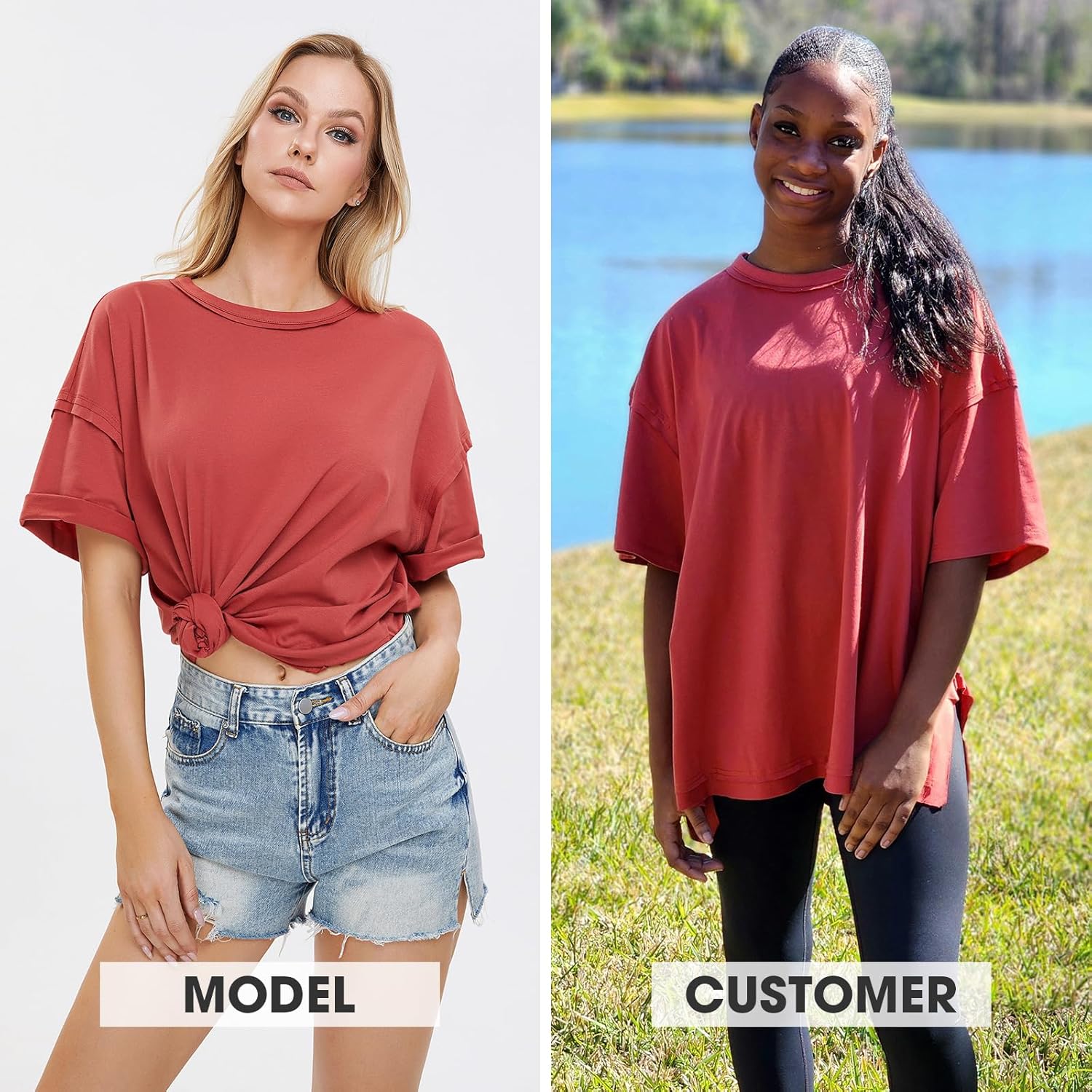 Thumbnail 2 de EXLURA Womens Summer Oversized T Shirts (2026) Oversized Crewneck Maternity & Workout Tunic Top