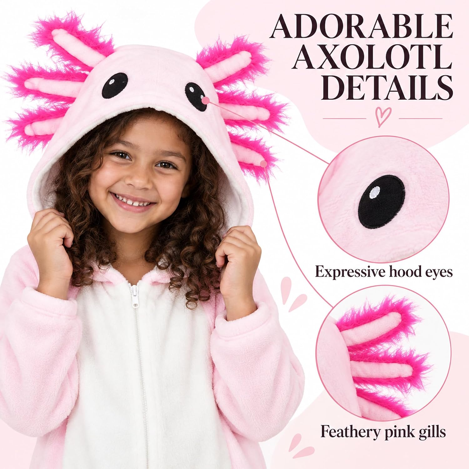 Detalle 2 de Corespe Kids Cat Costume Onesie with Pointed Ears, Tail and Front Zipper