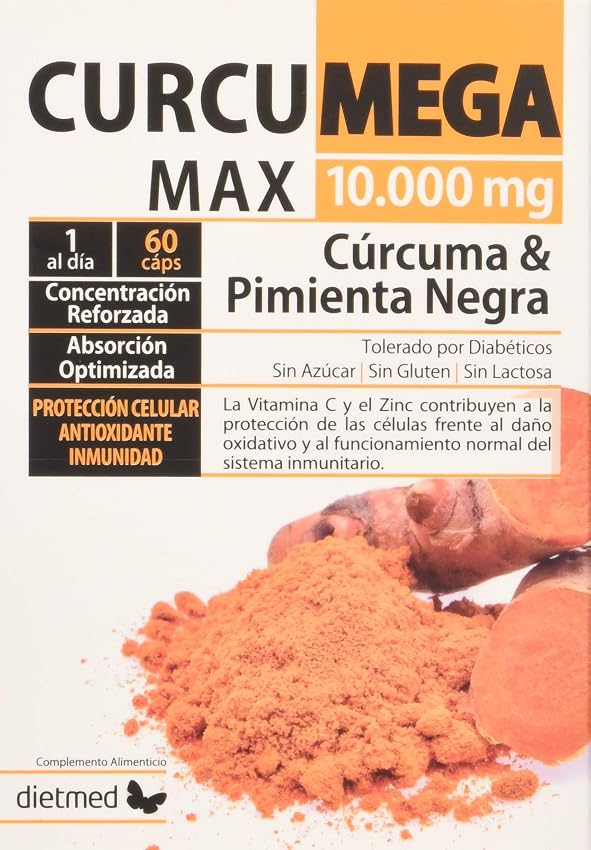 Detalle de DietMed Curcumega Max 10.000 mg cápsulas de cúrcuma
