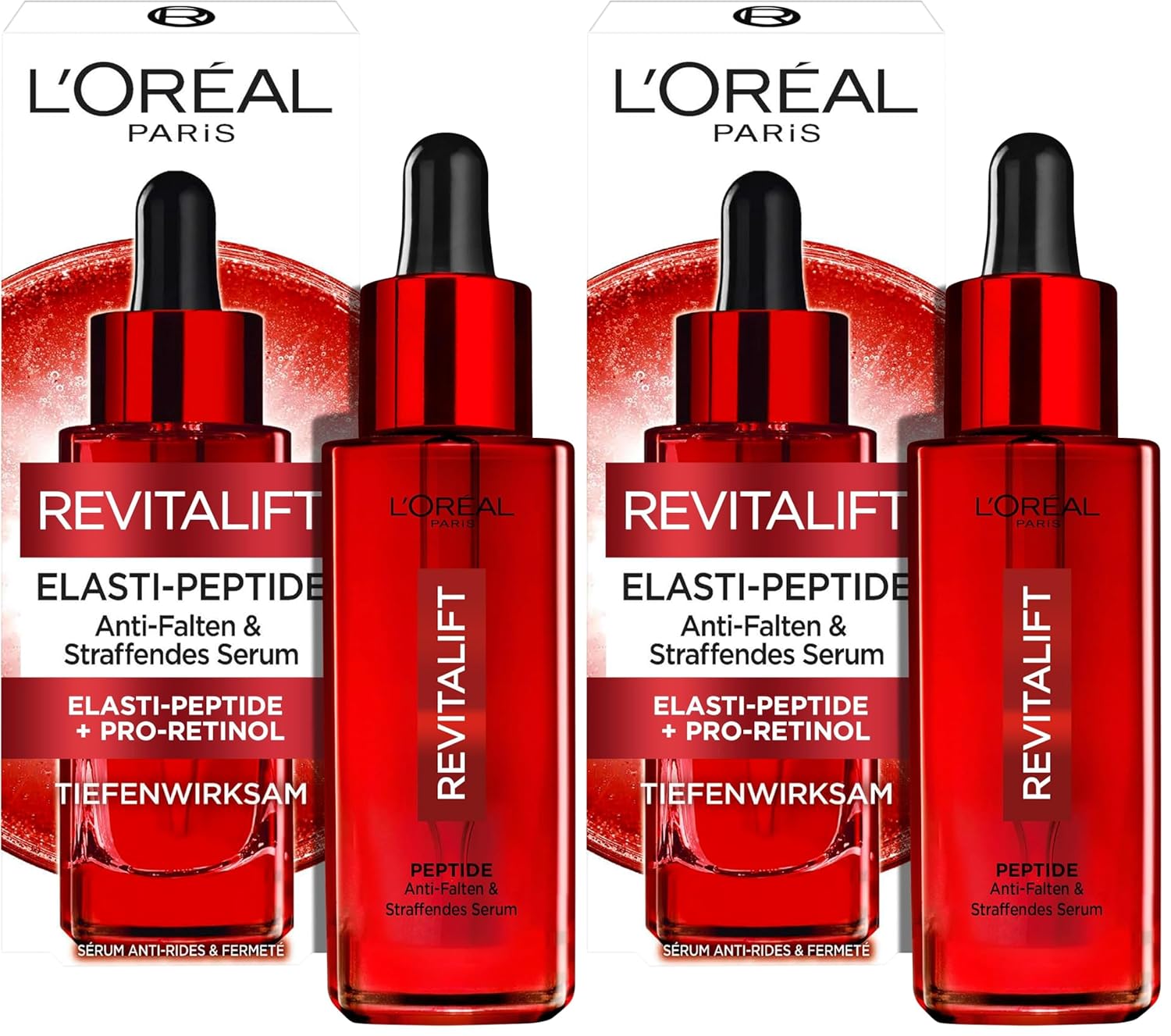 Detalle de L'Oréal Paris Revitalift Hyaluron Sofort Effekt Serum (Anti-Aging) mit Hyaluronsäure & Pro-Elastin, 30 ml – Packung mit 2