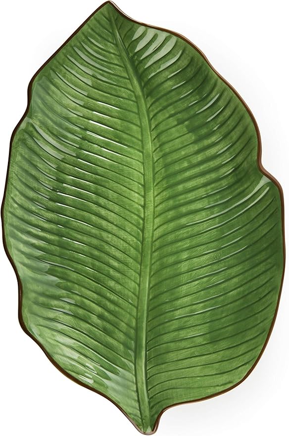 Excelsa Foliage Plato para servir hojas cerámica verde 🍃