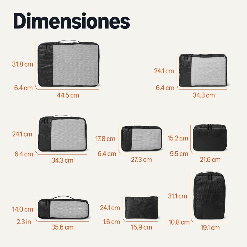 Thumbnail 4 de Amazon Essentials Juego 8 cubos organizadores para maleta