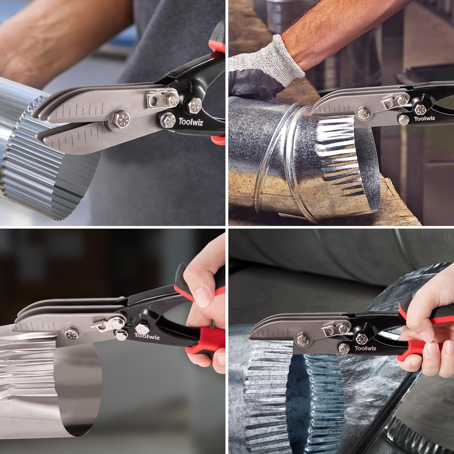 Detalle 2 de Toolwiz TMC4065 krimptang met 5 messen voor plaatwerk van 24-26 gauge