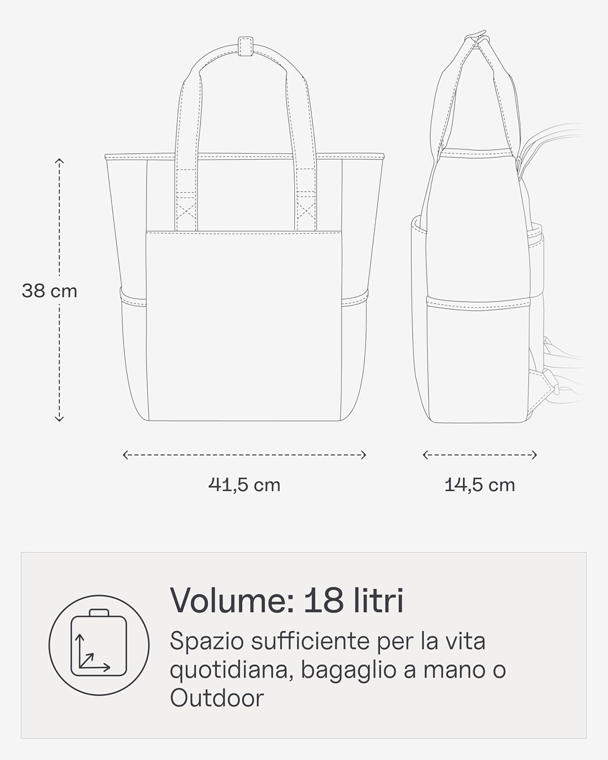 Thumbnail 6 de Kapten & Son Lindby Sandstone 18 l – Zaino 2 in 1 beige con fissaggio al trolley e tasca porta bottiglia
