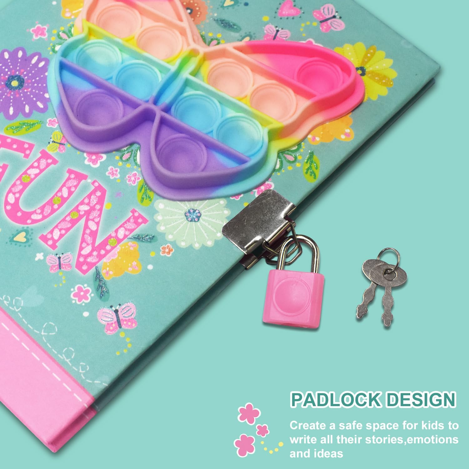 Thumbnail 4 de Pop Secret Diary for Girls with Invisible Pen: Butterfly Fidget Diary, Lockable, 160 Pages
