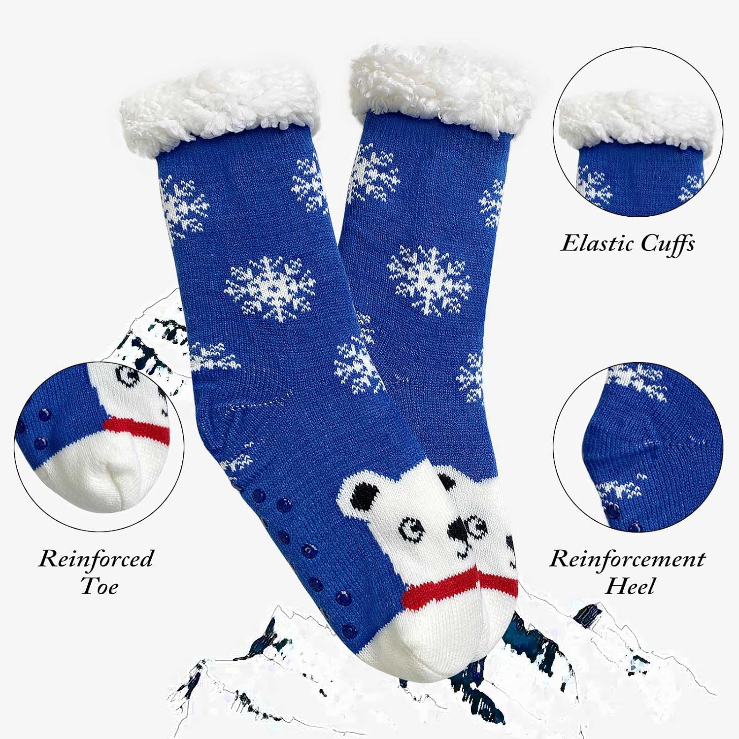 Detalle de LOFIR chaussettes chaussons femme thermiques antidérapantes motif animal – taille 35-41 (1 paire)
