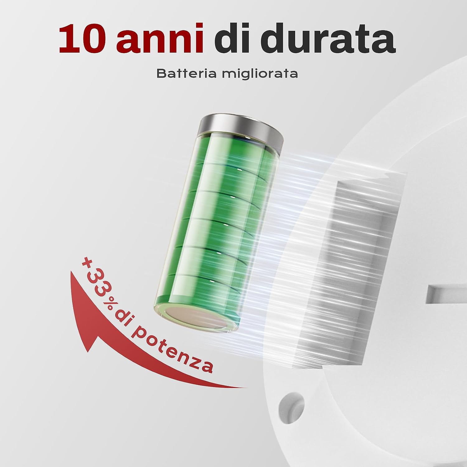 Detalle de Safeliveo Rilevatore di Fumo, Allarme Fumo 1 Pezzo, Batteria 10 Anni, EN 14604, 85 dB, senza LED lampeggiante, con cuscinetti adesivi