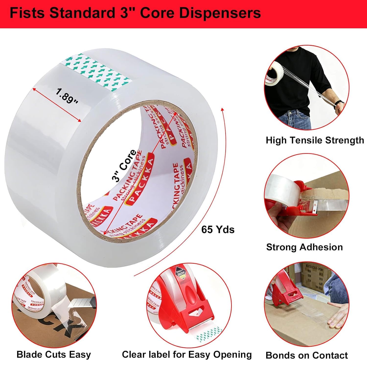 Detalle 2 de PACKKA Packing Tape, 18 Rolls