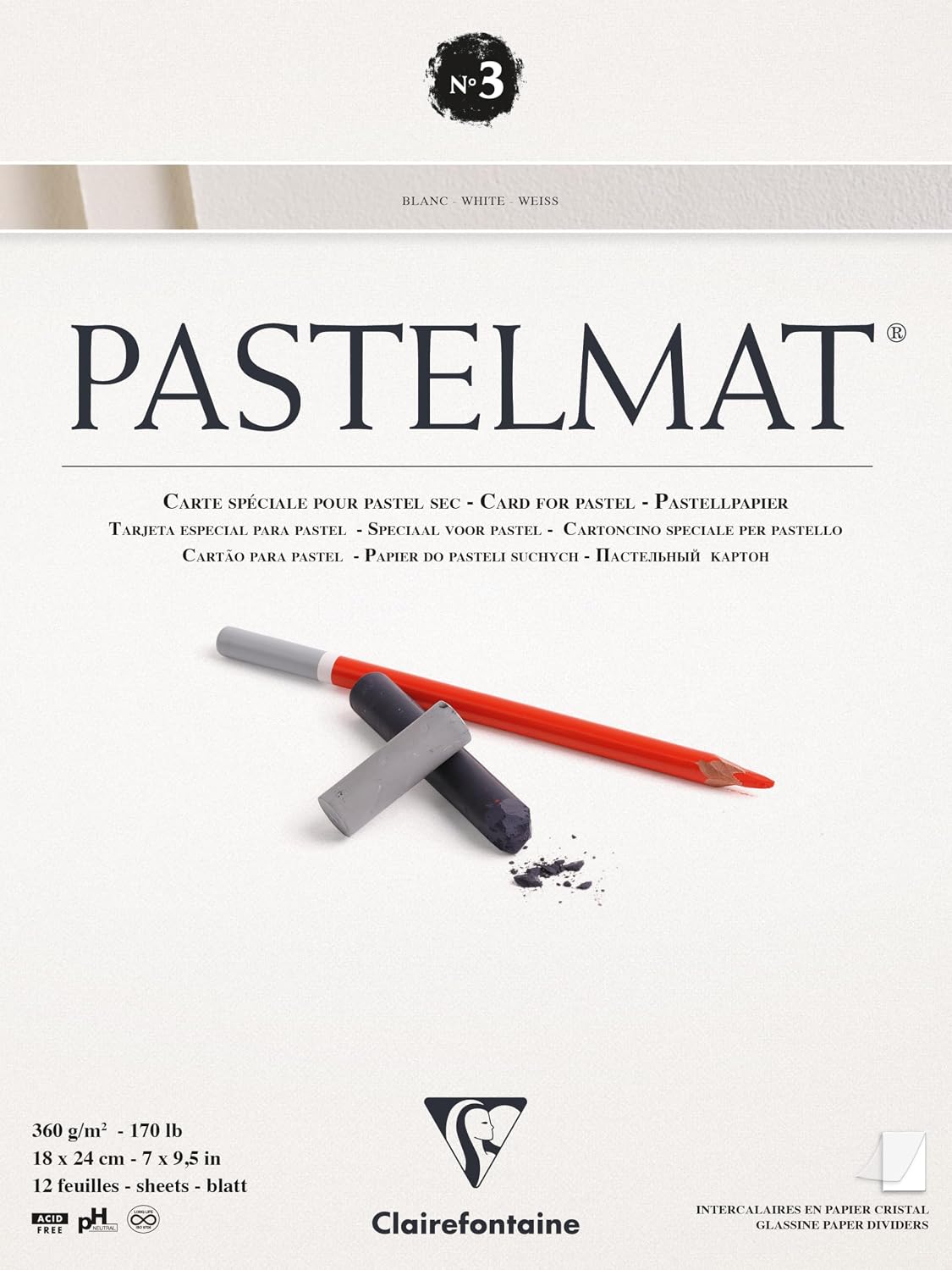 Detalle de Clairefontaine 96001C Pastelmat 18x24 360g