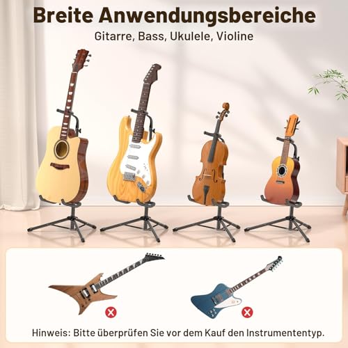 Detalle de New Bee Gitarrenständer Klappbarer Höhe Verstellbar 80-93 cm