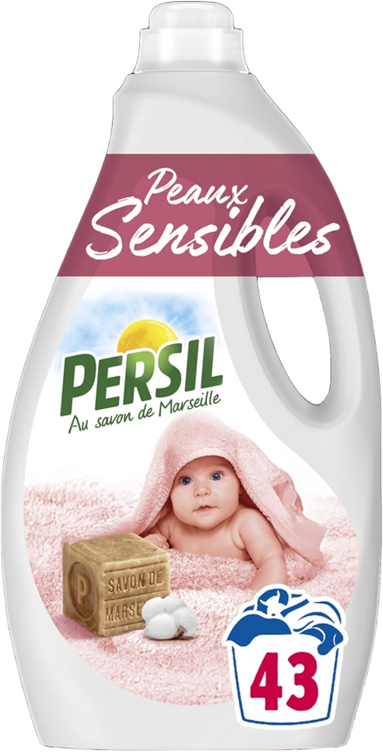 Thumbnail 1 de Persil Lessive Liquide PEAUX Sensibles – Parfum Fleur de Coton, hypoallergénique, testée dermatologiquement et certifiée ECARF (43 lavages)