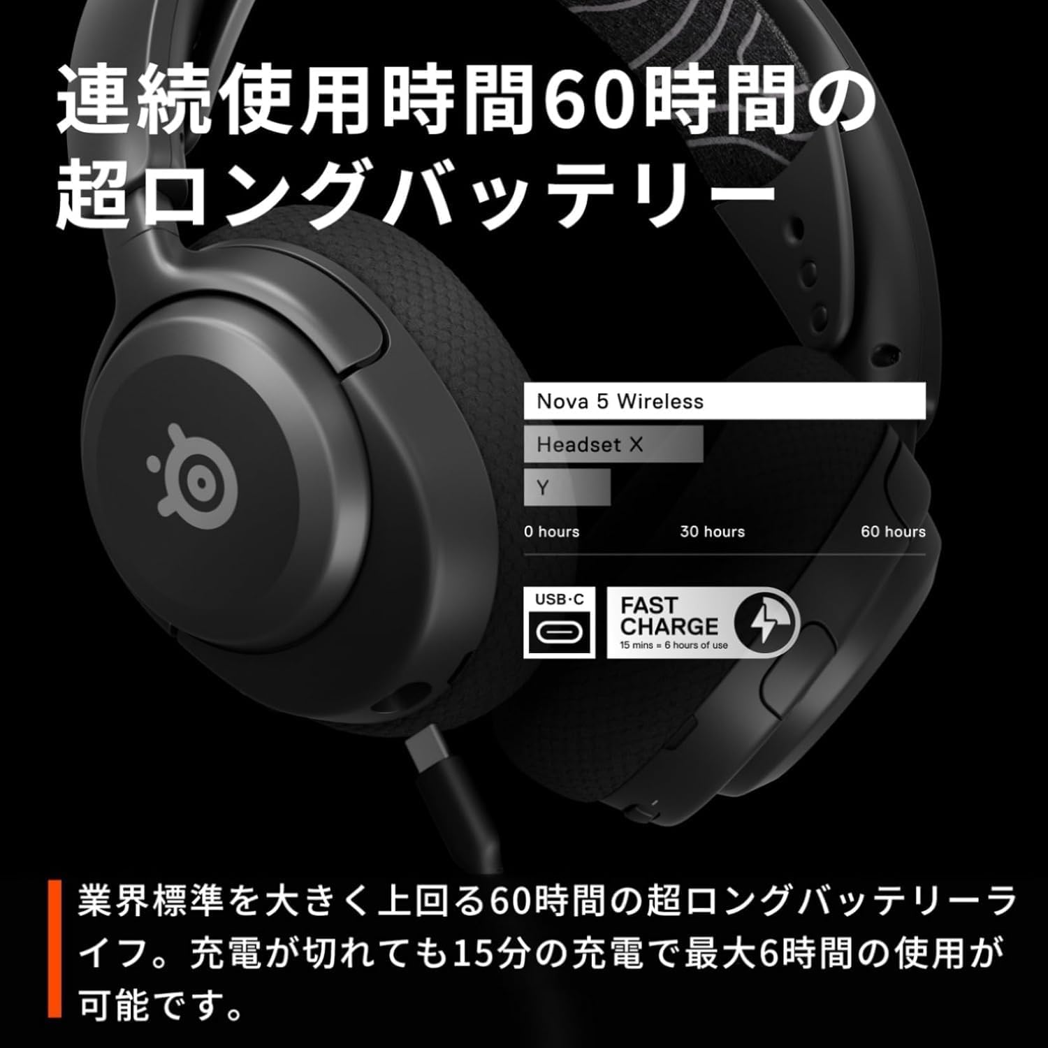 Thumbnail 6 de SteelSeries Arctis Nova 5 61670 ワイヤレスゲーミングヘッドセット、EQ設定対応・最大60時間使用